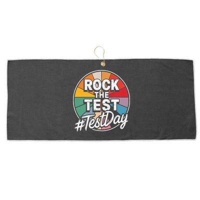 Rock The Test Motivation For Teachers Students On Exam Day Large Microfiber Waffle Golf Towel