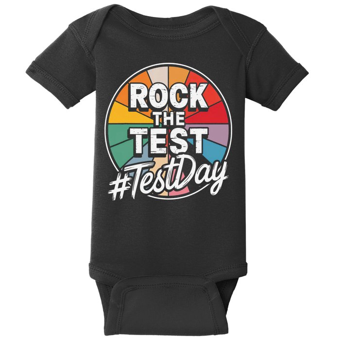 Rock The Test Motivation For Teachers Students On Exam Day Baby Bodysuit