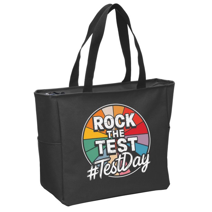 Rock The Test Motivation For Teachers Students On Exam Day Zip Tote Bag