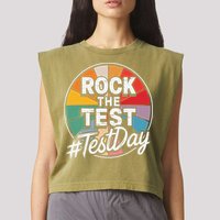 Rock The Test Motivation For Teachers Students On Exam Day Garment-Dyed Women's Muscle Tee