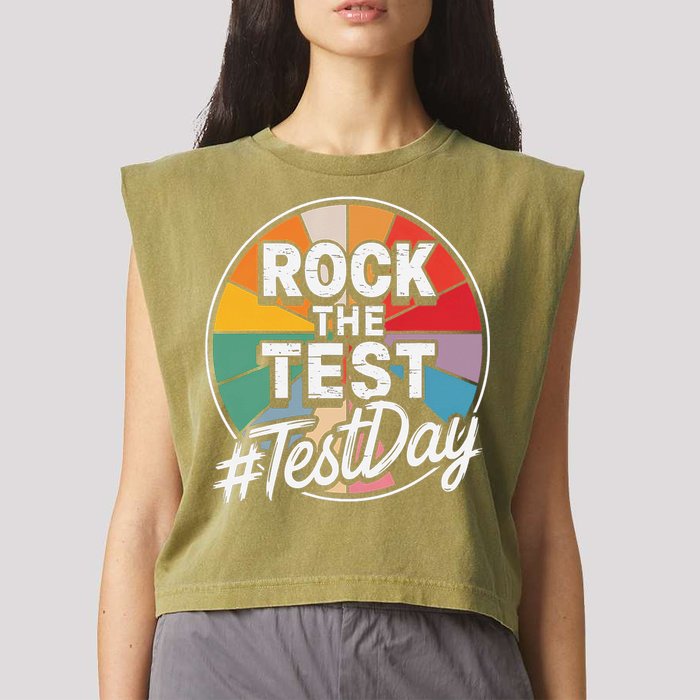 Rock The Test Motivation For Teachers Students On Exam Day Garment-Dyed Women's Muscle Tee