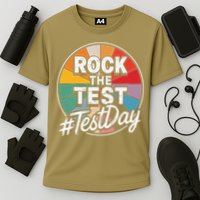 Rock The Test Motivation For Teachers Students On Exam Day Performance Shirt