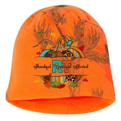 Respiratory Therapist Thankful Grateful Blessed Pumpkin Fall Great Gift Kati - Camo Knit Beanie