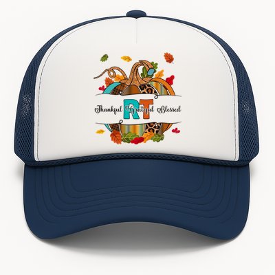 Respiratory Therapist Thankful Grateful Blessed Pumpkin Fall Great Gift Trucker Hat