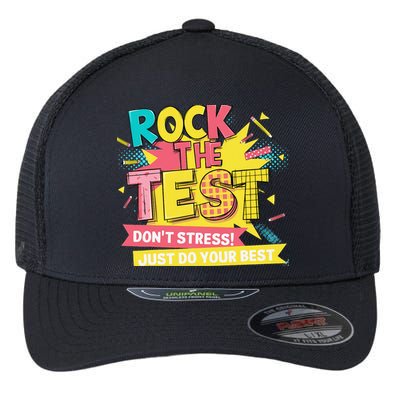 Rock The Test Day Testing Day Flexfit Unipanel Trucker Cap