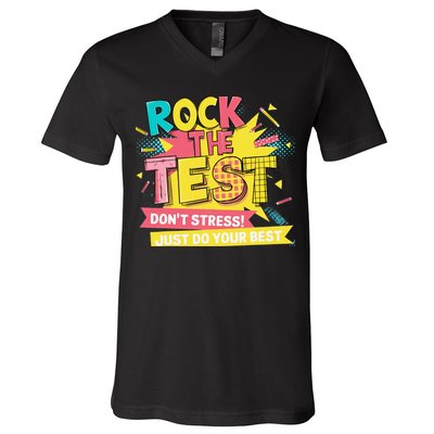 Rock The Test Day Testing Day V-Neck T-Shirt