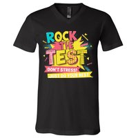 Rock The Test Day Testing Day V-Neck T-Shirt