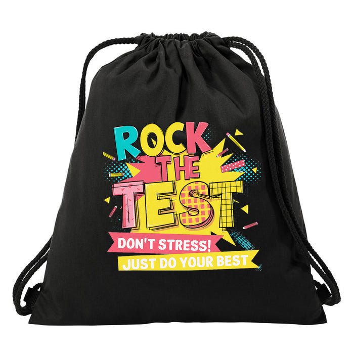 Rock The Test Day Testing Day Drawstring Bag