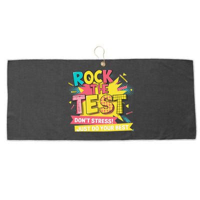 Rock The Test Day Testing Day Large Microfiber Waffle Golf Towel