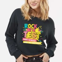Rock The Test Day Testing Day Cropped Pullover Crew