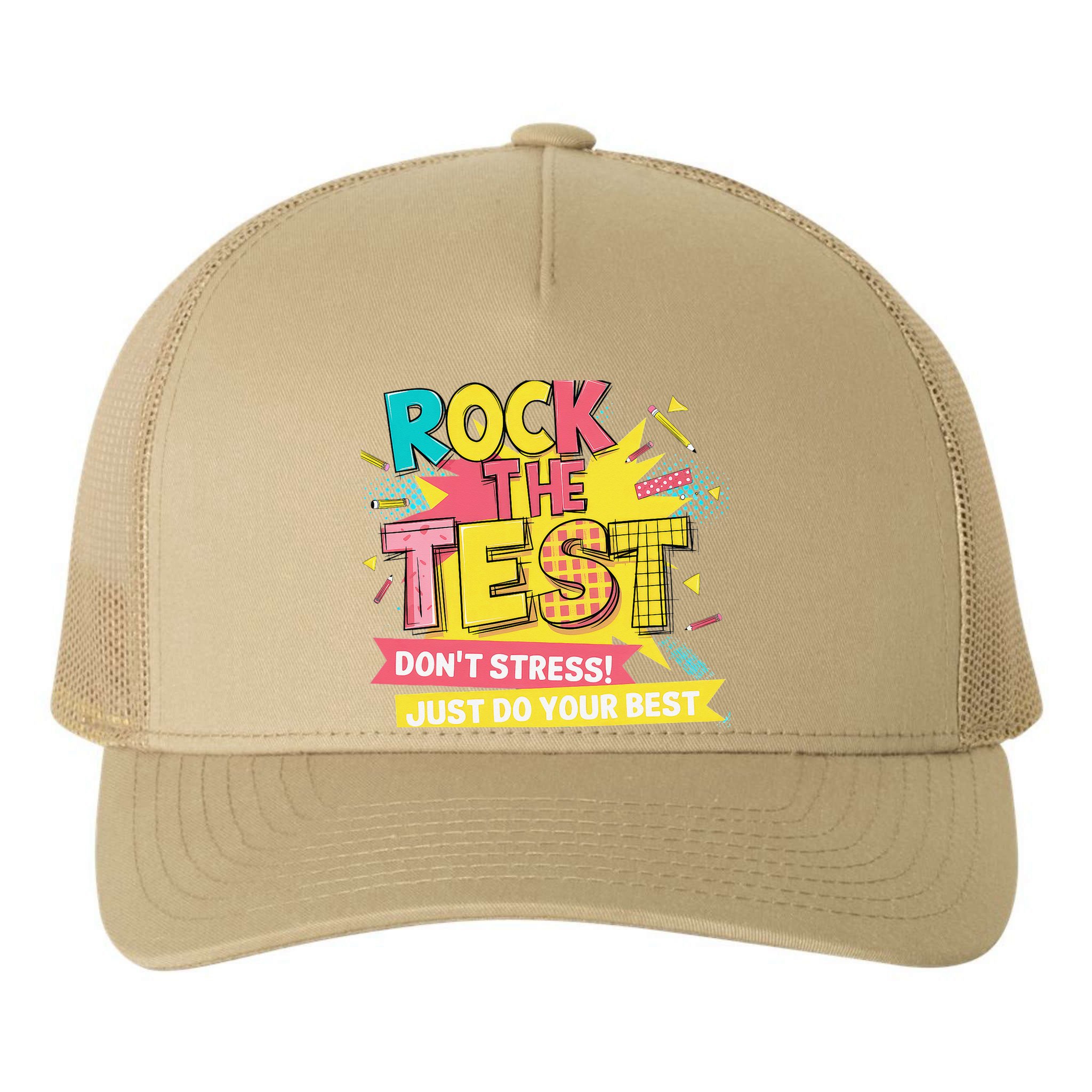 Rock The Test Day Testing Day Yupoong Adult 5-Panel Trucker Hat