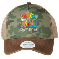 Rock The Test Don't Stress Just Do Your Best Funny Testing Day Legacy Tie Dye Trucker Hat