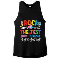 Rock The Test Don't Stress Just Do Your Best Funny Testing Day Ladies PosiCharge Tri-Blend Wicking Tank