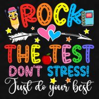 Rock The Test Don't Stress Just Do Your Best Funny Testing Day Ladies PosiCharge Tri-Blend Wicking Tank