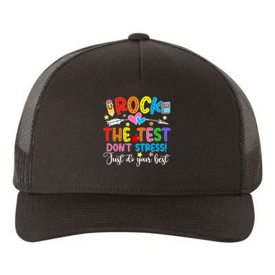 Rock The Test Don't Stress Just Do Your Best Funny Testing Day Yupoong Adult 5-Panel Trucker Hat