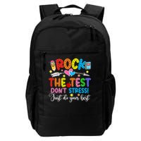 Rock The Test Don't Stress Just Do Your Best Funny Testing Day Backpack