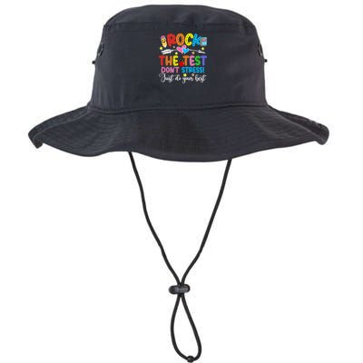 Rock The Test Don't Stress Just Do Your Best Funny Testing Day Bucket Hat