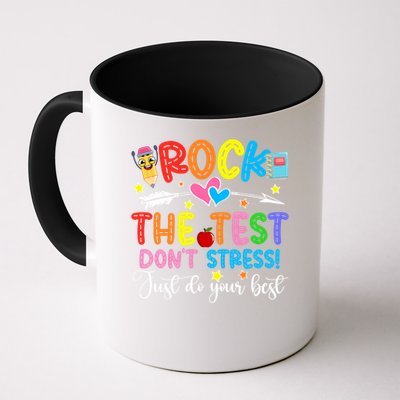 Rock The Test Don't Stress Just Do Your Best Funny Testing Day Mug
