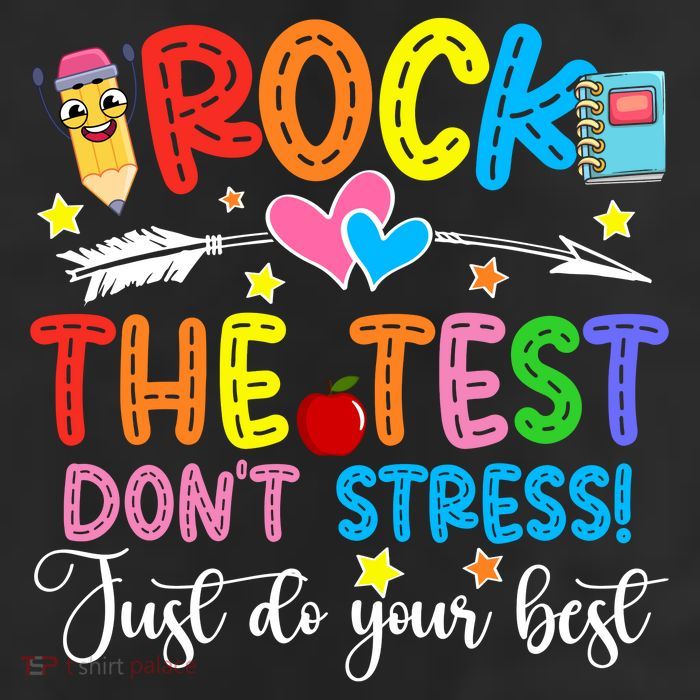 Rock The Test Don't Stress Just Do Your Best Funny Testing Day Beanie
