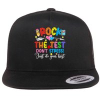 Rock The Test Don't Stress Just Do Your Best Funny Testing Day Flatbill Hat