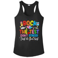 Rock The Test Don't Stress Just Do Your Best Funny Testing Day Ladies PosiCharge Competitor Racerback Tank