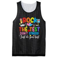 Rock The Test Don't Stress Just Do Your Best Funny Testing Day Mesh Reversible Basketball Jersey Tank