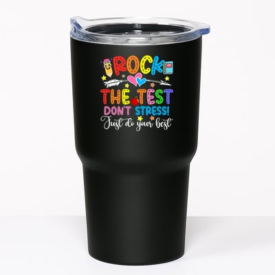 Rock The Test Don't Stress Just Do Your Best Funny Testing Day Tumbler