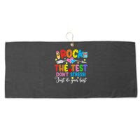 Rock The Test Don't Stress Just Do Your Best Funny Testing Day Large Microfiber Waffle Golf Towel