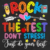 Rock The Test Don't Stress Just Do Your Best Funny Testing Day 25L Jumbo Tote