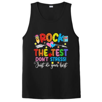 Rock The Test Don't Stress Just Do Your Best Funny Testing Day PosiCharge Competitor Tank