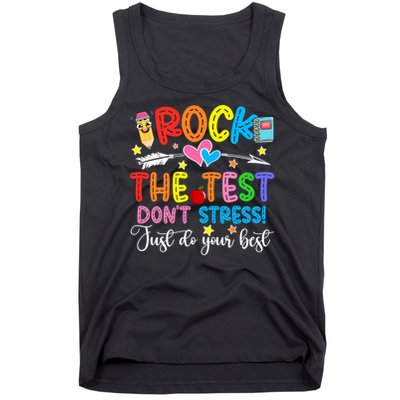 Rock The Test Don't Stress Just Do Your Best Funny Testing Day Tank Top