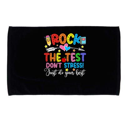Rock The Test Don't Stress Just Do Your Best Funny Testing Day Microfiber Hand Towel