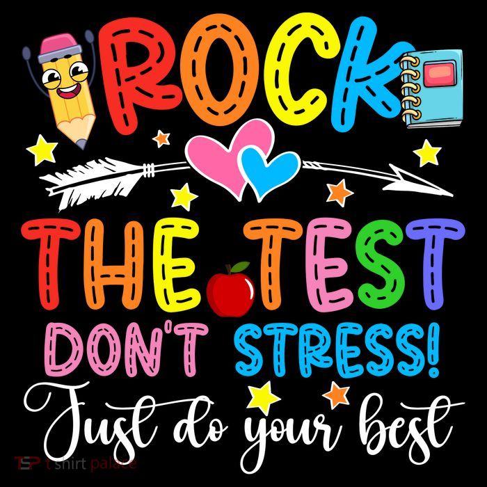 Rock The Test Don't Stress Just Do Your Best Funny Testing Day Zip Tote Bag