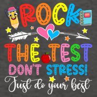 Rock The Test Don't Stress Just Do Your Best Funny Testing Day Vector Backpack