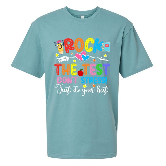 Rock The Test Don't Stress Just Do Your Best Funny Testing Day Sueded Cloud Jersey T-Shirt
