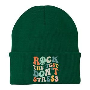 Rock The Test Testing Day Retro Motivational Teacher Student Knit Cap Winter Beanie