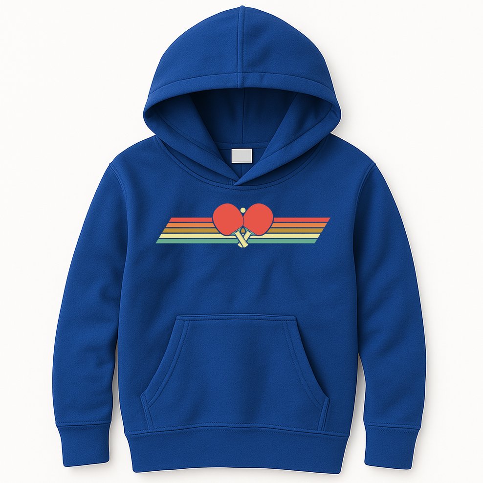 Retro Table Tennis Gift Vintage Ping Pong Gift Kids Hoodie