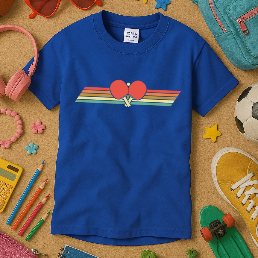 Retro Table Tennis Gift Vintage Ping Pong Gift Kids T-Shirt