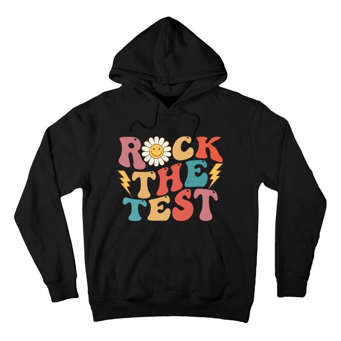 Rock The Test Testing Day Retro Motivational Teacher Student Hoodie