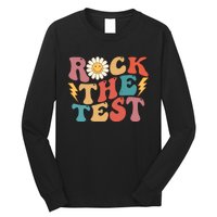 Rock The Test Testing Day Retro Motivational Teacher Student Long Sleeve Shirt