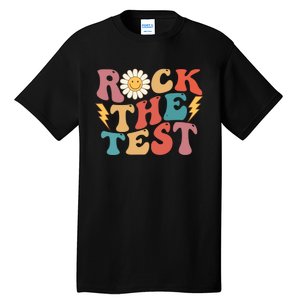 Rock The Test Testing Day Retro Motivational Teacher Student Tall T-Shirt