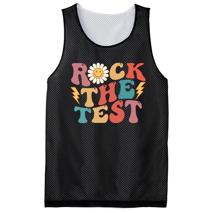 Rock The Test Testing Day Retro Motivational Teacher Student Mesh Reversible Basketball Jersey Tank