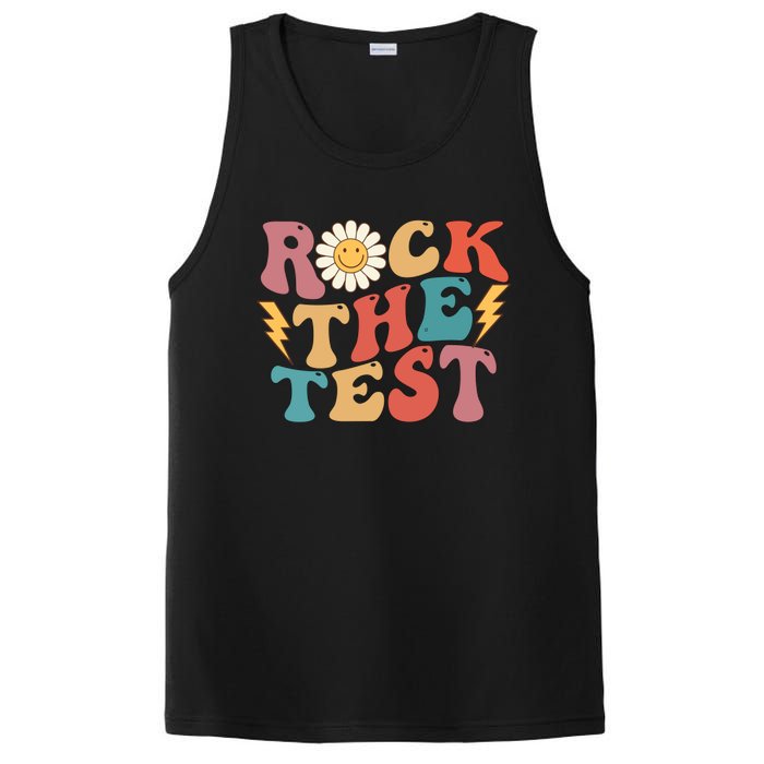 Rock The Test Testing Day Retro Motivational Teacher Student PosiCharge Competitor Tank