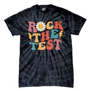 Rock The Test Testing Day Retro Motivational Teacher Student Tie-Dye T-Shirt