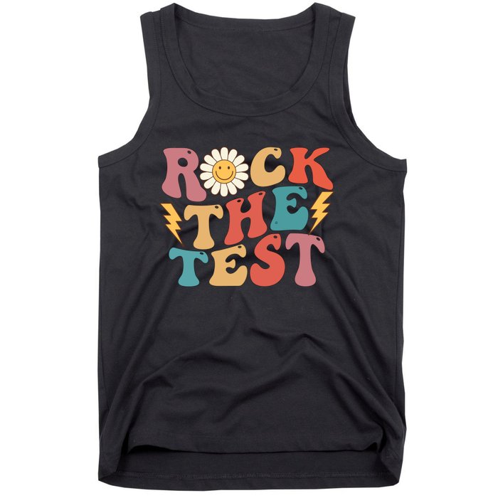 Rock The Test Testing Day Retro Motivational Teacher Student Tank Top