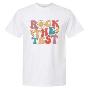 Rock The Test Testing Day Retro Motivational Teacher Student Garment-Dyed Heavyweight T-Shirt