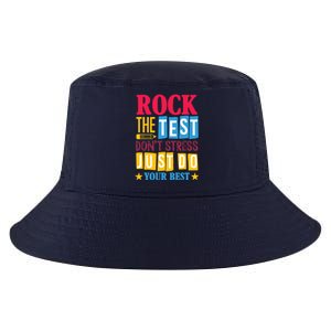 Rock The Test Dont Stress Just Do Your Best Teacher Test Day Cool Comfort Performance Bucket Hat