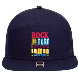 Rock The Test Dont Stress Just Do Your Best Teacher Test Day 7 Panel Mesh Trucker Snapback Hat