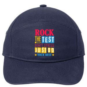 Rock The Test Dont Stress Just Do Your Best Teacher Test Day 7-Panel Snapback Hat