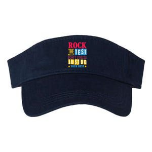 Rock The Test Dont Stress Just Do Your Best Teacher Test Day Valucap Bio-Washed Visor